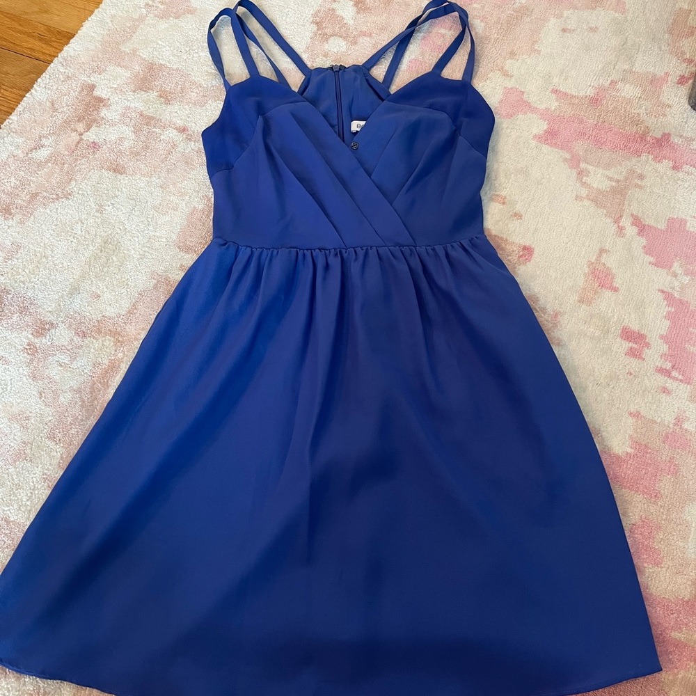 BCBGeneration Double Strap Criss-Cross Mini Dress WORN ONCE Size 0 in Lapis/Blue